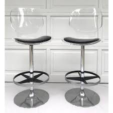 Make an offer on a great item today! Vintage Lucite And Chrome Swivel Bar Stools By Hill Manufacturing Chairish