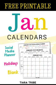 Free January 2020 Calendar Social Media Planner Blog Branding Social Media Marketing Plan