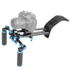 Amazon Com Neewer Dslr Shoulder Mount Support Rig With Camera Camcorder Mount Slider Shoulder Lift Set Double Hand Handg Camcorder Dslr Camera Accessories
