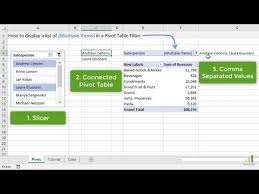 3 Ways To Display Multiple Items In A Pivot Table Filter Pivot Table Online Student Excel Spreadsheets