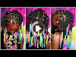 Twists Are More Fun With Rainbow Beads 4a Natural Hair After Wash Hairstyle Natural Hair Styles 4a Natural Hair Black Kids Hairstyles