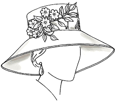 Woman With Hat Drawing Hats Hat Embroidery Applique Designs
