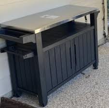 201 grade stainless steel upper surface for preparing and serving while being easy to clean. Keter Unity Xl Portable Outdoor Table And Storage Cabinet With Accessory Hooks Espresso Brown Walmart Com Walmart Com