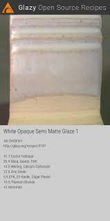 Nice Glaze But I Think All That Zinc Will Kill Most Colours Ceramic Glaze Recipes Glazes For Pottery Glaze Recipe