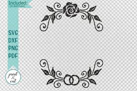 Flower Border Svg Flowers Svg File Floral Border Svg Swirly Border Svg Swirls Rings Svg Wedding Svg Monogram Floral Border Monogram Frame Flower Border