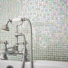 There's lots of creative freedom in even the smallest. Glistening Iridescent White Mix Mosaic Tiles Walls And Floors Mosaic Bathroom Tile Iridescent Tile Bathroom Mosaic Tiles