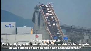Seen from the shimane side, the bridge looks impossibly steep. Japans Eshima Ohashi Bridge Could Give Most Confident Driver Nightmares Video Dailymotion Video