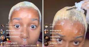 Bleaching hair or what most professionals would prefer to label as the lightening of hair is a delicate process. Instagram Influencer Goes Bald During Livestream Hair Bleach Tutorial Elite Readers