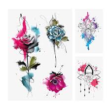 Later out in the front yard. Amazon Com Glaryyears 10 Sheets Watercolor Rose Temporary Tattoos For Women Henna Flower Fake Tattoo Stickers Realistic Waterproof On Arm Shoulder Wrist Body Art Large Size Beauty