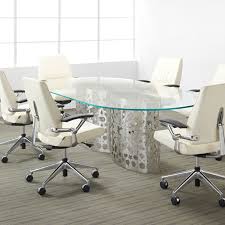 Oval Glass Top Conference Tables