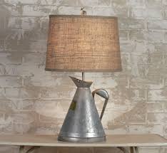 Repurposed Galvanized Garden Can Table Lamp In 2020 Lamp Table Lamp Diy Lamp