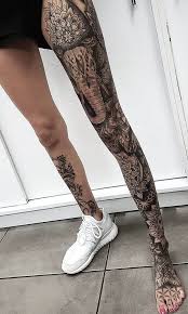 The process will test your courage and your pain threshold. Leg Sleeve Tattoo Women S Unique Leg Tattoos Novocom Top
