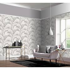 Our wallshoppe tropical leaf print wallpaper is a nod to the iconic pink palace of beverly hills. Arthouse Wallpaper Banana Palm Chalk Grey Wilko
