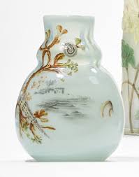 Emile Galle Clair De Lune Glass Vase With Enameled Decoration And With Enameled Signature Circa 1884 1889 Height 6 3 4 17 Antique Vase Glass Art Galle
