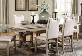 Narrow trestle dining table can be chosen to be placed in stylish and cozy kitchen nook. Sonoma Taupe Gray Extendable Rectangular Trestle Dining Table From John Thomas Coleman Furniture