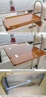 solid teak cockpit table sailboat interior boat galley boat decor