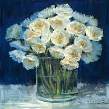 Vaso di fiori bianco, vaso di ceramica, vasi bianchi, arredamento bianco per la casa, vaso, disposizione floreale, decorazione della casa, regalo per lei, arredamento per la casa. Carol Rowan Spring Twilight I Art Plus Vendita Stampe Su Tela Quadri E Poster