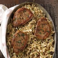 Pork Chops With Creamy Mustard Noodles Recipe Comfort Food Recipes Dinners Pork Recipes Pork Chops