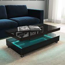 Mdf with a high gloss finish Rectangular Coffee Table In Black Gloss Tiffany Furniture123