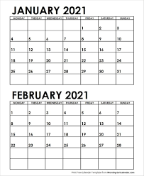 February Calendar 2021 Monday Start In 2020 February Calendar Monthly Calendar Printable November Calendar