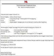 21 Contoh Surat Pengalaman Kerja Simple Menarik Unik Surat Kebidanan Alam
