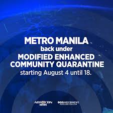 We did not find results for: Abs Cbn News On Twitter Metro Manila Back Under Modified Enhanced Community Quarantine President Rodrigo Duterte Places Metro Manila Under Mecq Modified Enhanced Community Quarantine In National Capital Region Bulacan Laguna And Rizal