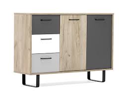 Pour les restaurants, hôtels, maisons d'hôtes, nous mettons à votre disposition nos meubles de rangement qui sont des objets à la fois esthétiques et pratiques vous facilitant le service tout en participant à la décoration de votre. Meuble De Rangement 2 Portes 3 Tiroirs Orlando Chene Gris Anthracite Gris Blanc