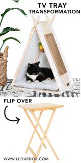 Diy Cat Dog House Made Using An Old Tv Tray In 2020