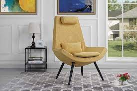 Modern Contemporary Linen Fabric Living Room Accent Chair Yellow Living Room Accents Linen Accent Chairs Accent Chairs For Living Room