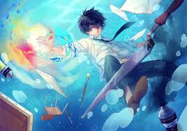 Minor spoiler alert if you have not watched any of the anime series listed below! All Male Blue Eyes Blue Hair Koyami Tsukito Male Original Tie Underwater Water Konachan Com Konachan Com Anime Wallpapers