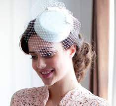 Ivory Pillbox Hat With Birdcage Veil 1950s 1960s Style In White Ivory Cream Champagne Pink Or Black By Agnes Ivory Pillbox Hat Hat With Veil Pillbox Hat