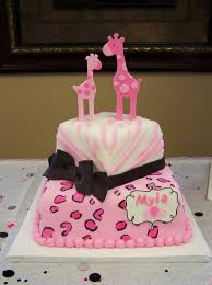 Pink Safari Themed Cake Cheetah Cakes Baby Shower Cakes Themed Cakes