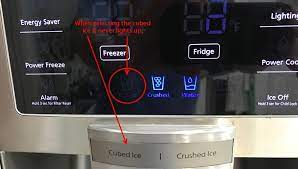 Press it and hold it for about 10 seconds or until a chime sounds. Samsung Refrigerator Ice Maker Will Not Dispense Ice Thriftyfun