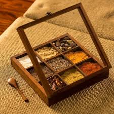 Buy Wooden Masala Box Indian Spice Box Free Domestic Delivery Indian Spice Box Spice Box Kitchen Spices