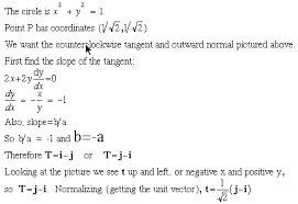 For example, the normal line to a plane curve at a given point is the (infinite) line perpendicular to the tangent line to the curve at the point. Vector Geometry
