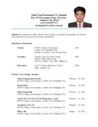 Student Resume Sample For Ojt Best Resume Examples