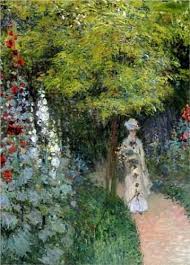 The Garden Hollyhocks Claude Monet 1877 Artist Monet Impressionist Paintings Claude Monet Art