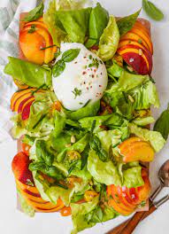 Simple Summer Salad With Peaches And Burrata Recipe Summer Salads Recipes Clean Recipes