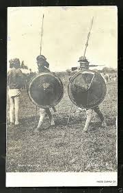 Moro Warriors Rppc Spear Shield Mindanao Philippines Ca 1906 Filipino Martial Arts Warrior Philippines