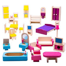 Bigjigs Toys Boite De Jeu Patrimoine Lot De Meubles Pour Maison De Poupee Casa De Munecas De Madera Muebles Para Munecas Casitas Para Ninas