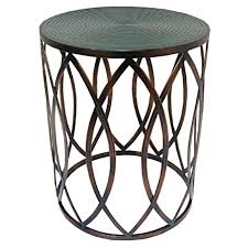 Garden dining table metal round stand patio dinner bistro cafe solar light. Copper Round Metal Side Table Medium At Home