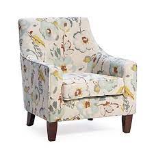 Contemporary Classic Blue Gray White Green Brown Floral Upholstered Accent Arm Chair Living Room Furnitu Comfy Chairs Arm Chairs Living Room Living Room Chairs