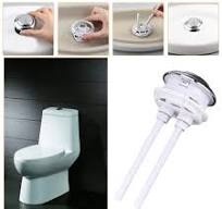 Bouton Poussoir WC, 2 PCS 48mm, Double Chasse, Réservoir, Boutons,  Accessoires de Pompage, Argent, ABS, Acier Inoxydable, Vanne Globe,  Plastique, 50 ...