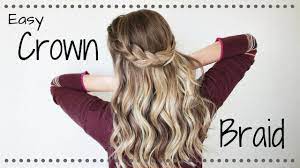 Hair Tutorial Simple Half Up Crown Braid Youtube Weddingbraids Wedding Hair Half Braided Crown Hairstyles Half Up Hair