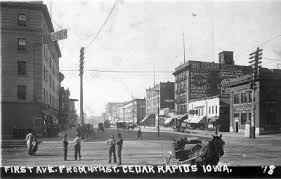 Old Photo Cedar Rapids Iowa 1st Avenue Cedar Rapids Iowa 1st Avenue Cedar Rapids