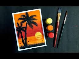 You could also finish it with black to make a silhouette painting. How To Paint With Poster Colours Poster Colour Painting Ideas For Beginners Youtube