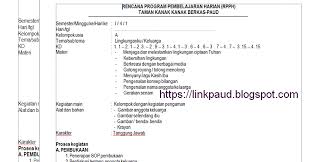 Rpph ini disusun dan dibuat sebagai salah satu syarat untuk mengikuti kegiatan simulasi mengajar pada seleksi calon guru penggerak angkatan 4. Rpph Semester 1 Paud Tk A Usia 4 5 Tahun Lengkap Semua Tema Link Paud