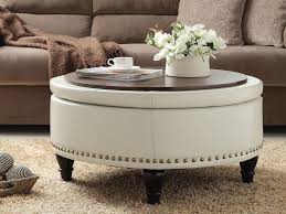 Ranslen ostrich faux leather rectangular breakfast coffee table serving tray for. White Leather Ottoman Coffee Table Tray