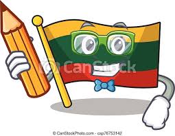 Pencils create marks by physical abrasion. A Picture Of Student Flag Lithuania Character Holding Pencil Vector Illustration Canstock