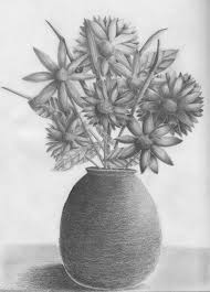 How to draw a rose step by step easy? Pencil Shading Still Life Drawing Flower Vase Novocom Top